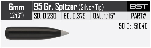 NOSLER BALLISTIC SILVER TIP 6MM/.243 95GR VPE: 50STÜCK #51040
