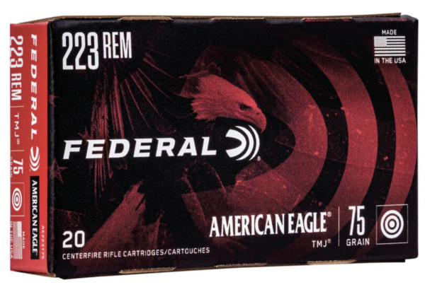 FEDERAL AMERICAN EAGLE .223 REM 75GR TMJ, VPE: 20STÜCK, #AE223T75