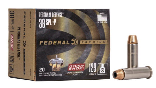 FEDERAL PREMIUM .38 SPECIAL+P 129GR HYDRA-SHOK JHP, VPE: 20STÜCK, #P38HS1