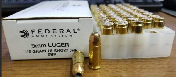 FEDERAL HI-SHOK 9MM LUGER 115GR JHP, VPE: 50STÜCK, #9BP