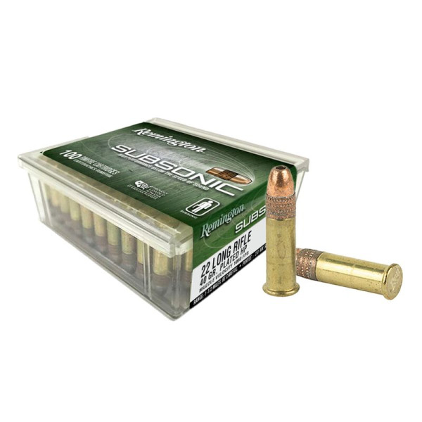REMINGTON SUBSONIC .22LR LV 40GR COPPER PLATED HP, VPE:100STÜCK, #21137