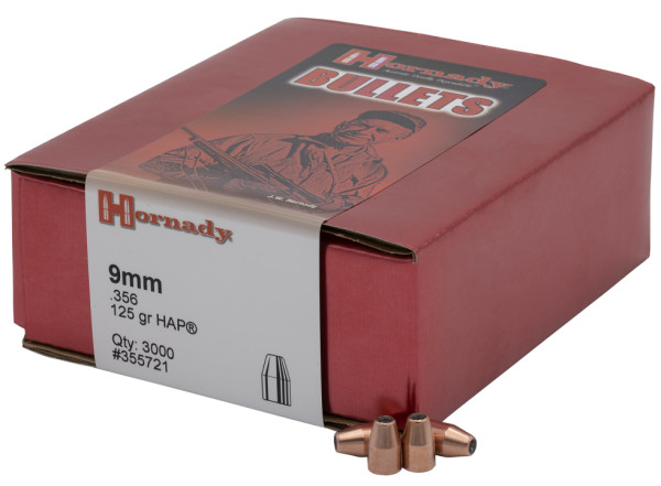 HORNADY GESCHOSSE KAL. 9MM/.356 125GR HAP, VPE: 500STÜCK, #355721
