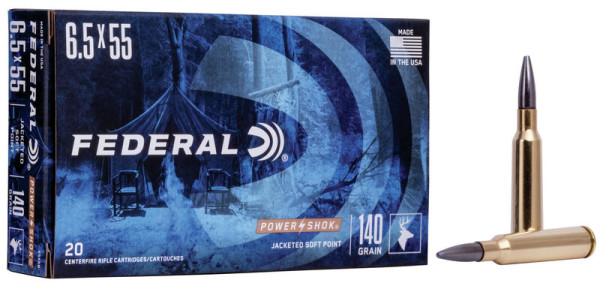 FEDERAL POWER SHOK, 6,5X55 SWEDISH 140GR SP, VPE: 20STÜCK, #6555B