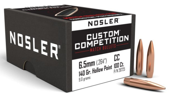 NOSLER CUSTOM COMPETITION 6,5MM/.264 140GR HPBT, VPE: 100STÜCK, #26725