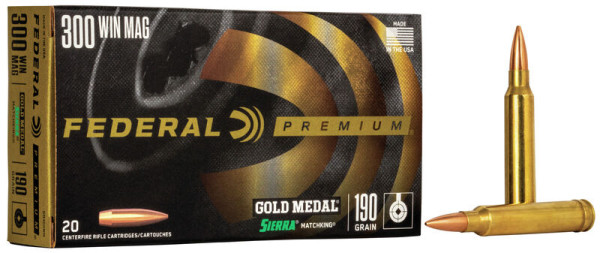 FEDERAL PREMIUM .300 WINMAG 190GR SIERRA MATCHKING BTHP, VPE: 20STÜCK, #GM300WM