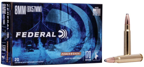 FEDERAL POWER-SHOK 8x57IS 170GR SP, VPE: 20STÜCK, #8A