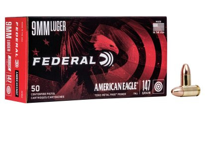 FEDERAL AMERICANE EAGLE 9MM LUGER 147GR TMJ BLEIFREI, VPE:50STÜCK, #AE9N2