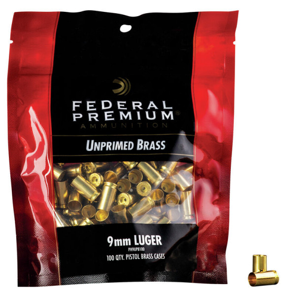FEDERAL PREMIUM HÜLSEN 9MM LUGER, VPE: 100STÜCK, #PH9UPB100