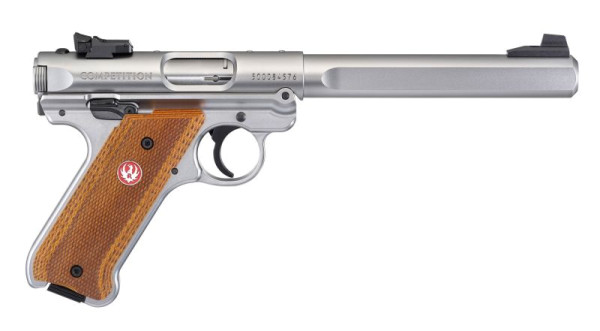 RUGER PISTOLE MARK IV COMPETITION .22 LR 6,9"/17,48CM SATINIERTER EDELSTAHL, #40112