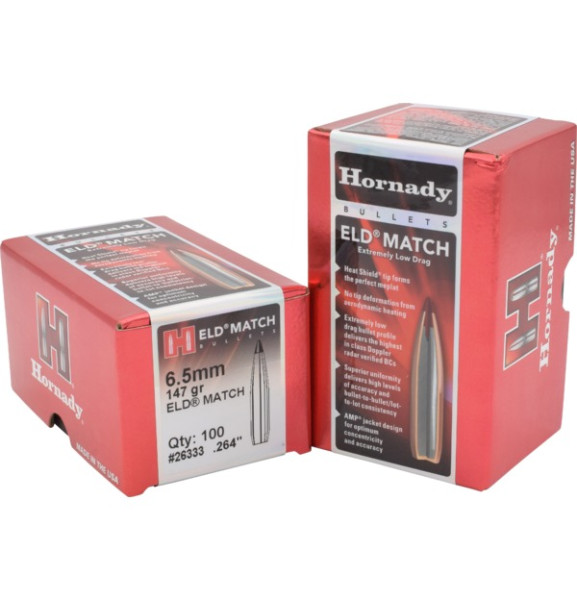HORNADY ELD MATCH 6,5MM/.264 147GR, VPE: 100STÜCK, #26333