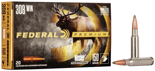 FEDERAL PREMIUM .308WIN 150GR NOSLER PARTITION, VPE: 20STÜCK #P308S