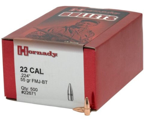 HORNADY .22/.224 55GR FMJ BT, VPE: 500STÜCK, #22671