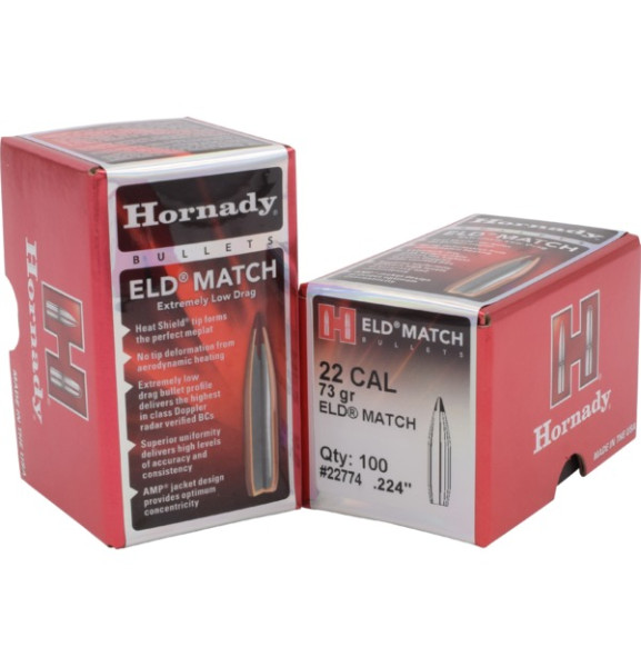 HORNADY ELD MATCH .22/.224 73GR, VPE: 100STÜCK, #22774