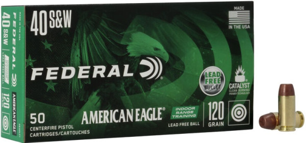 FEDERAL AMERICAN EAGLE .40 S&W 120GR LEAD FREE BALL,VPE:50STÜCK, #AE40LF1