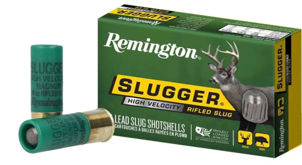 REMINGTON SLUGGER HIGH VELO- CITY RIFELD SLUG LOADS .12/76MM, VPE: 5STÜCK, #28604