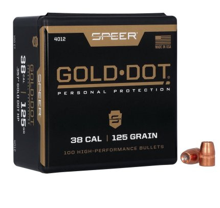 SPEER GOLD DOT.357 MAG 125GR JHP, VPE:100STÜCK, #4012