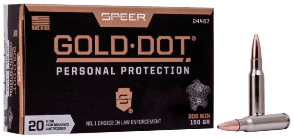 SPEER PERSONAL PROTECTION .308WIN 150GR GOLD-DOT SP, VPE: 20STÜCK #24457