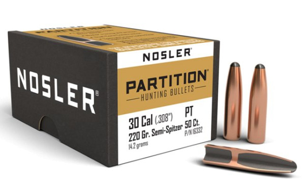 NOSLER PARTITION .30/.308 220GR SSP, VPE:50STÜCK, #16332