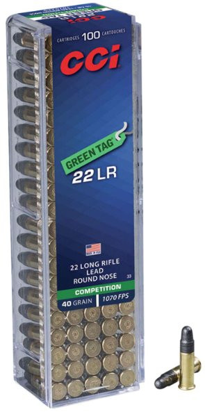 CCI .22LR GREEN TAG 40GR BLEI RN, VPE:100STÜCK, #0033