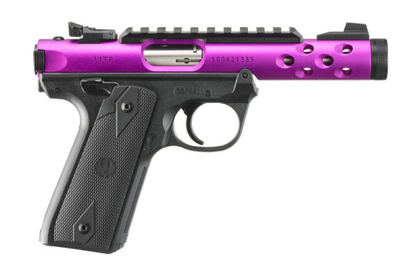 RUGER PISTOLE MARK IV 22/45 LITE .22 LR 4,4"/11,18CM LILA ANODIZED 1/2"-28, #43915