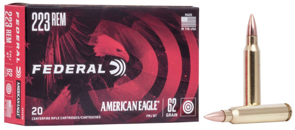 FEDERAL AMERICAN EAGLE .223 REM 62GR VM, VPE: 20STÜCK, #AE223N