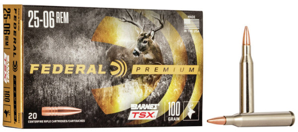 FEDERAL PREMIUM .25-06 REM 100GR BARNES TSX, VPE: 20STÜCK, #P2506H